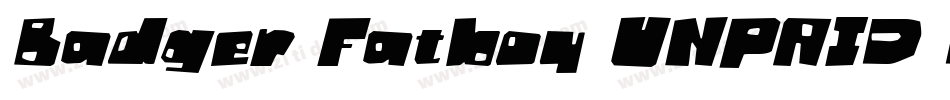 Badger Fatboy UNPAID DEMO字体转换